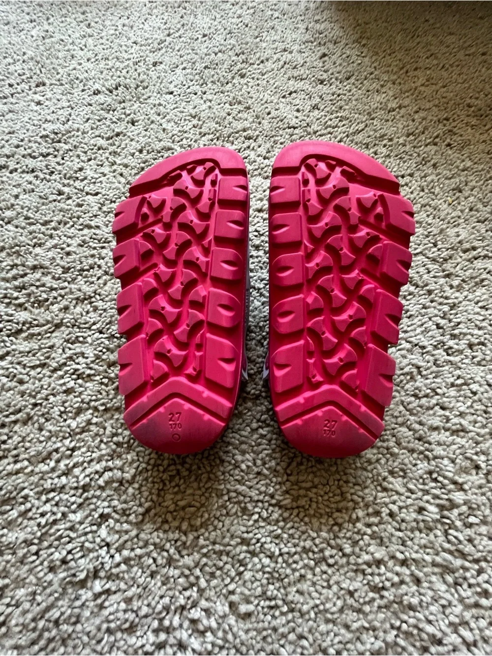 Birkenstock Kids Two-Strap Sandals in White and Pink